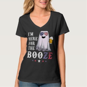 Camiseta Estou aqui para a cerveja Booze Ghost Usa 4 de jul