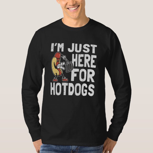 Camiseta Estou aqui para a Comida de salsicha dos cachorros (Frente)