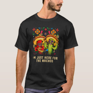 Camiseta Estou aqui para a Comida mexicana Nachos M