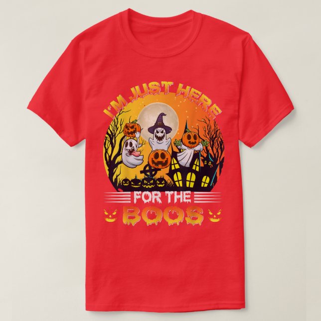 Camiseta Estou Aqui Para A Festa De Boos Fantasmas Do Hallo (Frente do Design)