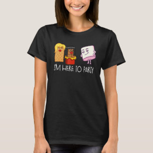 Camiseta Estou aqui para a festa do Marshmallow, acampament