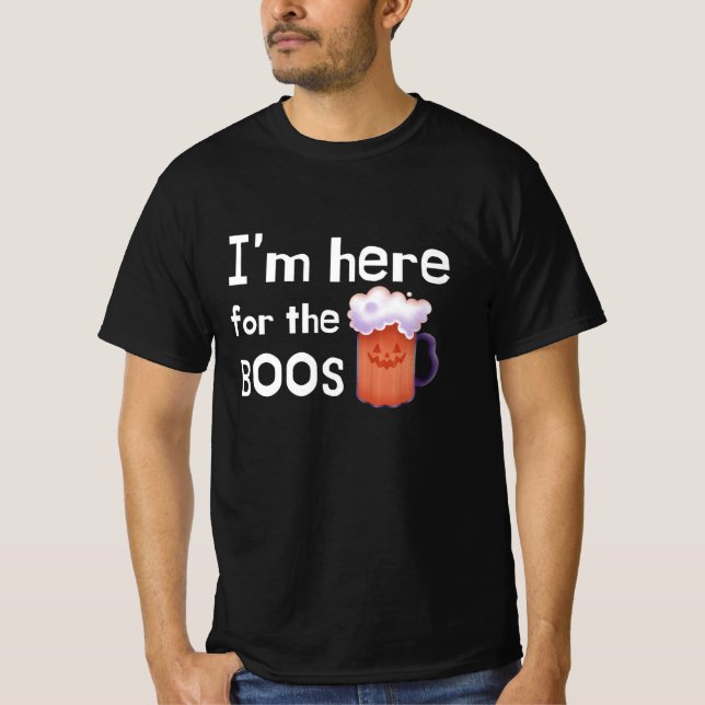 Camiseta Estou aqui para o Bebendo de Boos Engraçado Hallow (Frente)