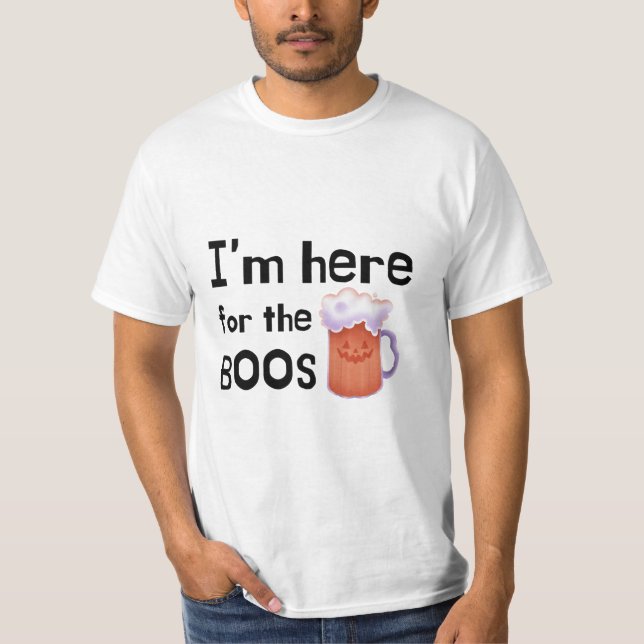 Camiseta Estou aqui para o Bebendo de Boos Engraçado Hallow (Frente)