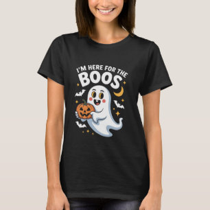 Camiseta Estou aqui para o Boos - Dia de as Bruxas engraçad