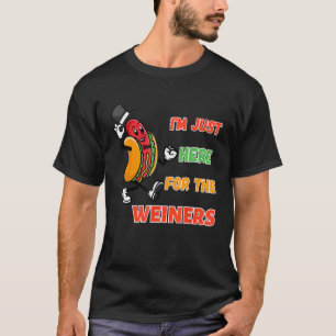 Camiseta Estou aqui para o Cachorro Quente de Verão Engraça