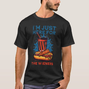 Camiseta Estou aqui para o cachorro quente dos salsichas 4