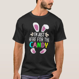 Camiseta Estou aqui para o coelho de ovos de Páscoa doce