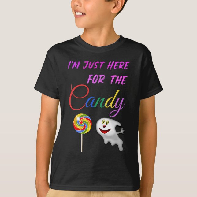 Camiseta Estou aqui para o doce - Rainbow Lollipop (Frente)