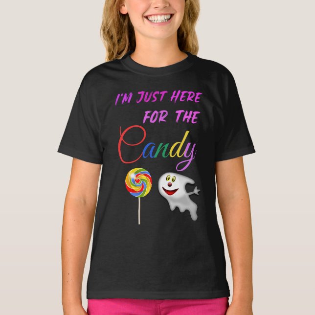 Camiseta Estou aqui para o doce - Rainbow Lollipop (Frente)