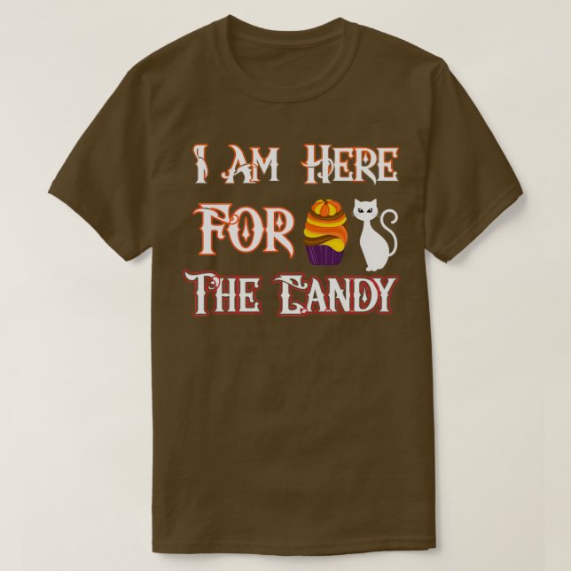 Camiseta ESTOU AQUI PARA O Halloween DA CANDY (Frente do Design)