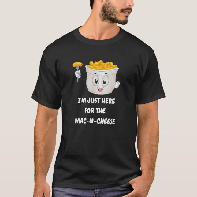 Camiseta Estou aqui para o Mac N Cheese Funny Kids (Frente)