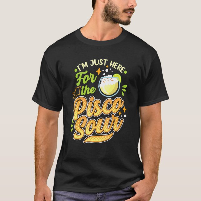 Camiseta Estou aqui para o Pisco Sour Peruano Chileno B (Frente)