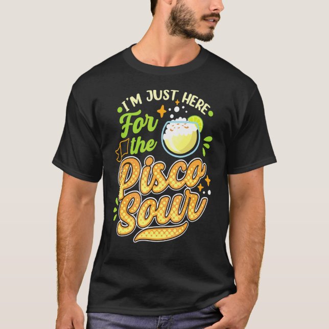 Camiseta Estou aqui para o Pisco Sour Peruano Chileno B (Frente)
