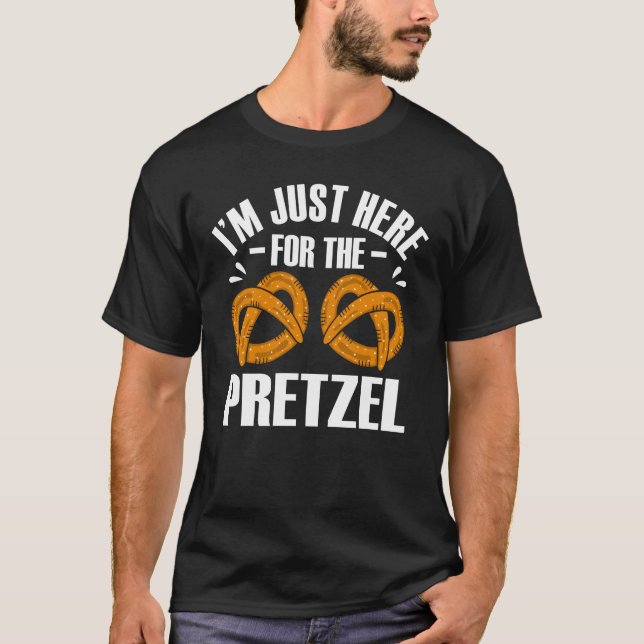 Camiseta Estou aqui para o Pretzel Funny Prezel Diversão Pu (Frente)