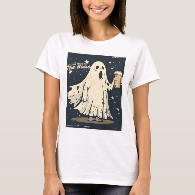 Camiseta Estou aqui para os Boos - Fantasma Engraçado do Be (Frente)