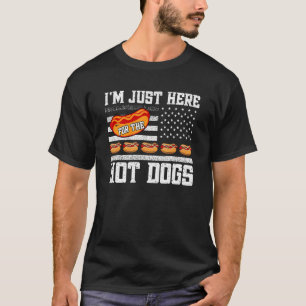 Camiseta Estou aqui para os cachorros quentes, Foodie Weine
