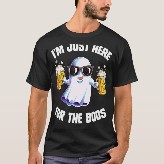 Camiseta Estou aqui para os Homens Fantasmas do Boos Hallow (Frente)