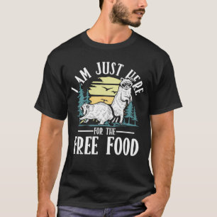 Camiseta Estou aqui pela Comida livre - guaxinim