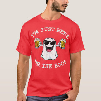 Camiseta Estou aqui pela diversão do Bebendo de cerveja Boo
