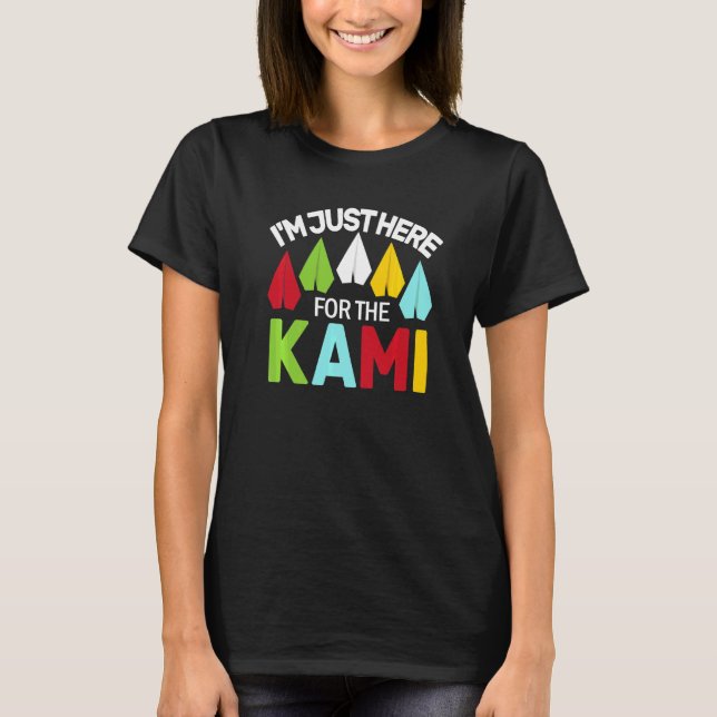 Camiseta Estou aqui pela grua de origami japonesa Kami (Frente)