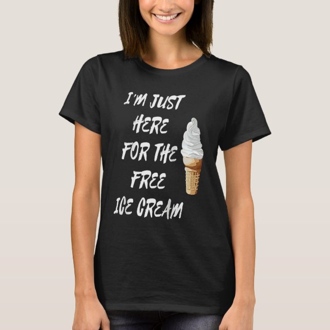Camiseta Estou aqui pelo Sorvete Gratuito Gelato Cone R (Frente)
