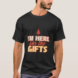 Camiseta Estou aqui pelos presentes Feliz Natal Festivo