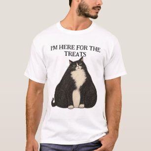 CAMISETA ESTOU AQUI POR CAUSA DAS GULODICES GATO DE SMOKING