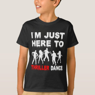 Camiseta Estou Aqui Só Para Dançar Zumbi Dança Engraçada de