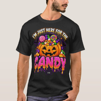 Camiseta Estou Aqui Só Pelo Doce Funny Halloween