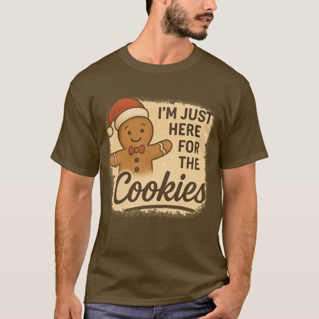 Camiseta Estou Aqui Só pelos Biscoitos (Frente)
