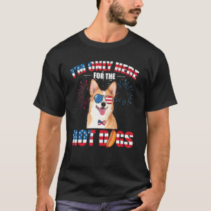 Camiseta Estou Aqui Somente Para Os Cachorros Quentes Corgi