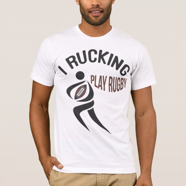 Camiseta Estou Arrancando, Jogando Rugby T-Shirt (Frente)