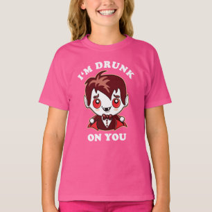 Camiseta Estou Bebado de você Declaração de amor de vampi