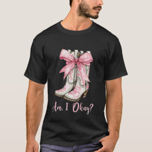 Camiseta Estou Bem Bota Western Texas Cowgirl Coquette Laço