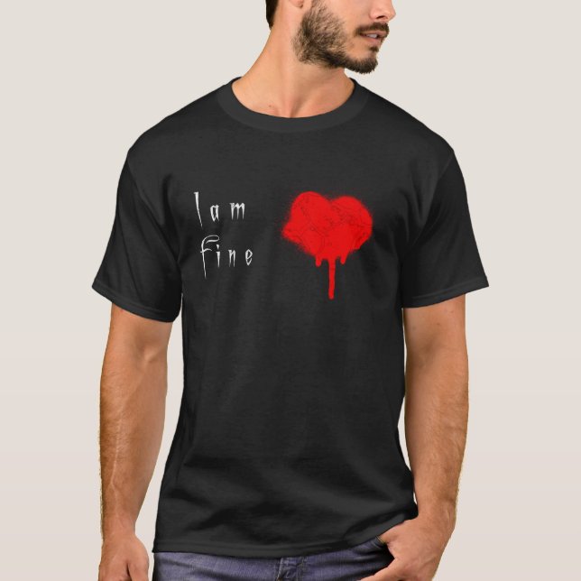 Camiseta Estou bem com um coração sangrando (Frente)