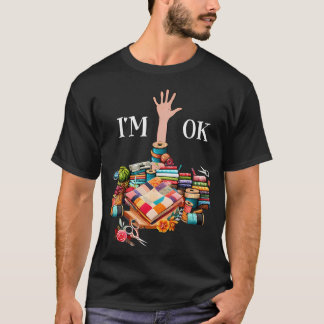 Camiseta ESTOU Bem Costurando Quilting Para Mulheres Tricô