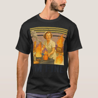 Camiseta Estou Bem Cozinheira Retro Cozinha Vintage