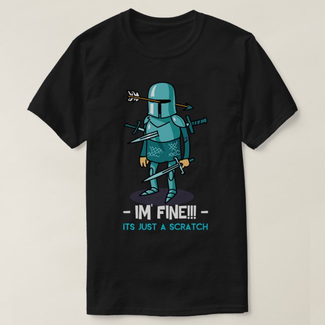 Camiseta Estou Bem, É Apenas Um Soldado Ferido. (Frente do Design)