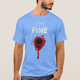Camiseta Estou bem engraçado Zombie Slash Halloween Sarcas