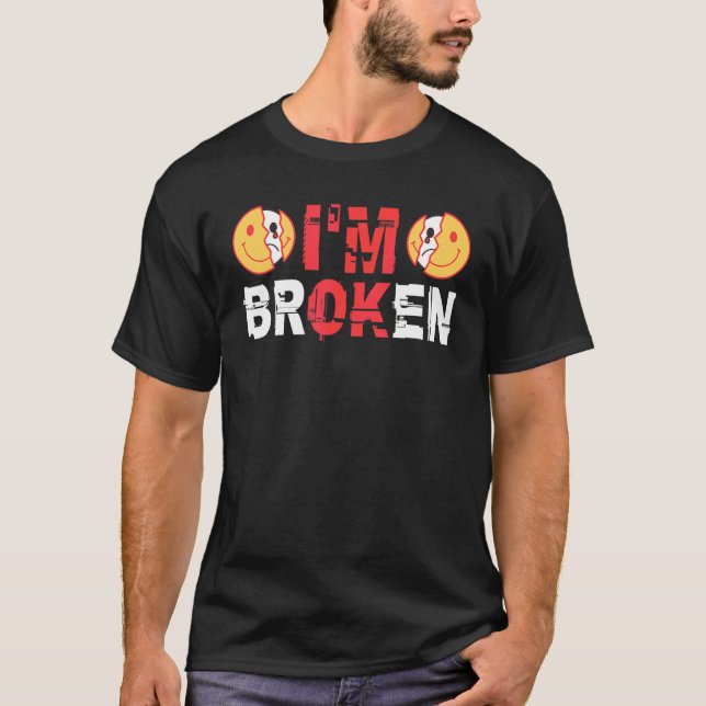 Camiseta Estou Bem  Estou Quebrada Doença Invisível (Frente)
