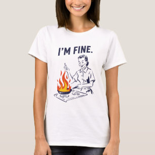 Camiseta Estou Bem Humor de Dona de Casa Engraçado Sarcásti
