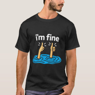 Camiseta Estou Bem Polegares Para Cima Dois Como Mão Engraç