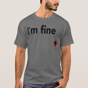 Camiseta Estou Bem Sangrento Engraçado Horror Dia das Bruxa