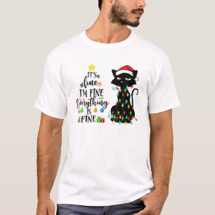Camiseta Estou bem, tudo é Cristo de Gato Negro, bem engraç