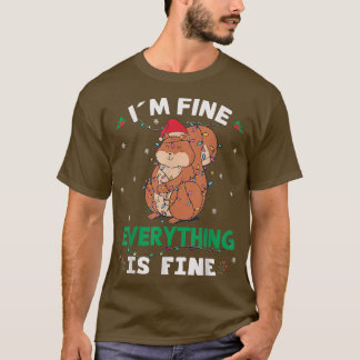 Camiseta Estou Bem Tudo Está Bem Esquilo Natal feio