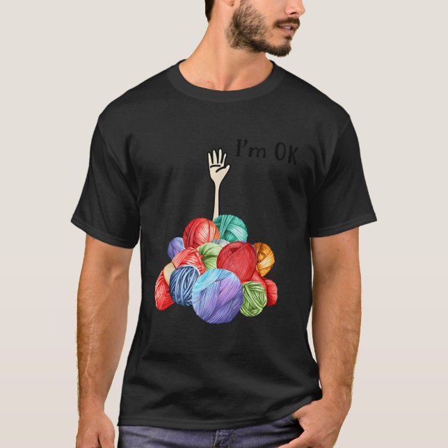 Camiseta Estou Bem, Yarn Knitting Crochet (Frente)