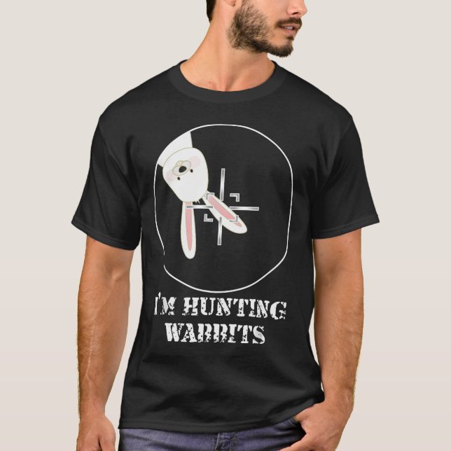 Camiseta ESTOU Caçando Wabbits Fofo Engraçado (Frente)