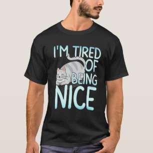 Camiseta Estou Cansado De Ser Gordo Gato Cinza Simpático