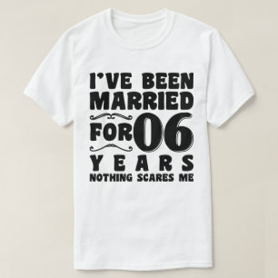 Camiseta Estou Casado Há 06 Anos Festa de Casamento Engraça