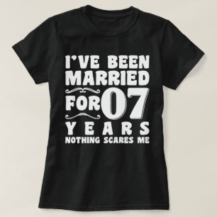 Camiseta Estou Casado Há 07 Anos Festa de Casamento Engraça